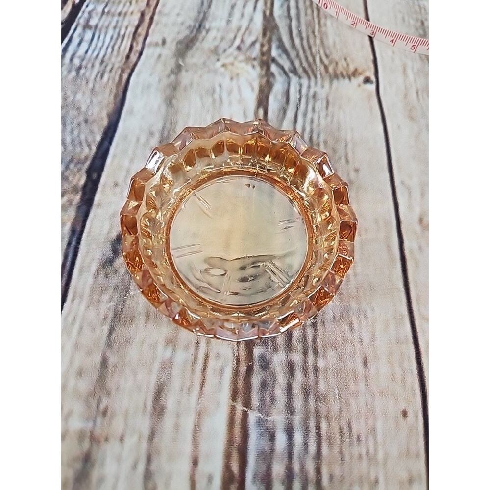 Vintage Marigold Carnival Glass Open Master Salt Cellar or Dip 3" Ashtray